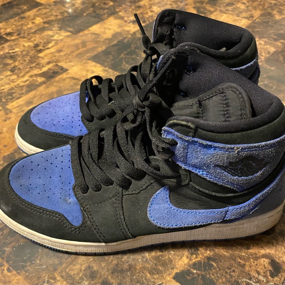 Black and Blue Jordan Ones youth size 6
